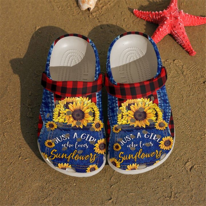 Hippie Girl Loves Sunflowers Crocs Clog Shoes