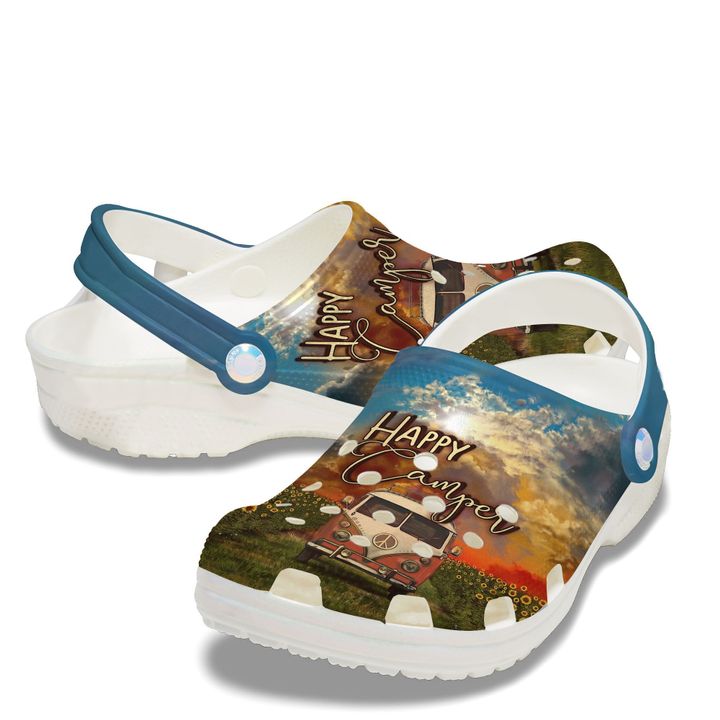 Hippie Happy Camper Crocs Clog Shoes