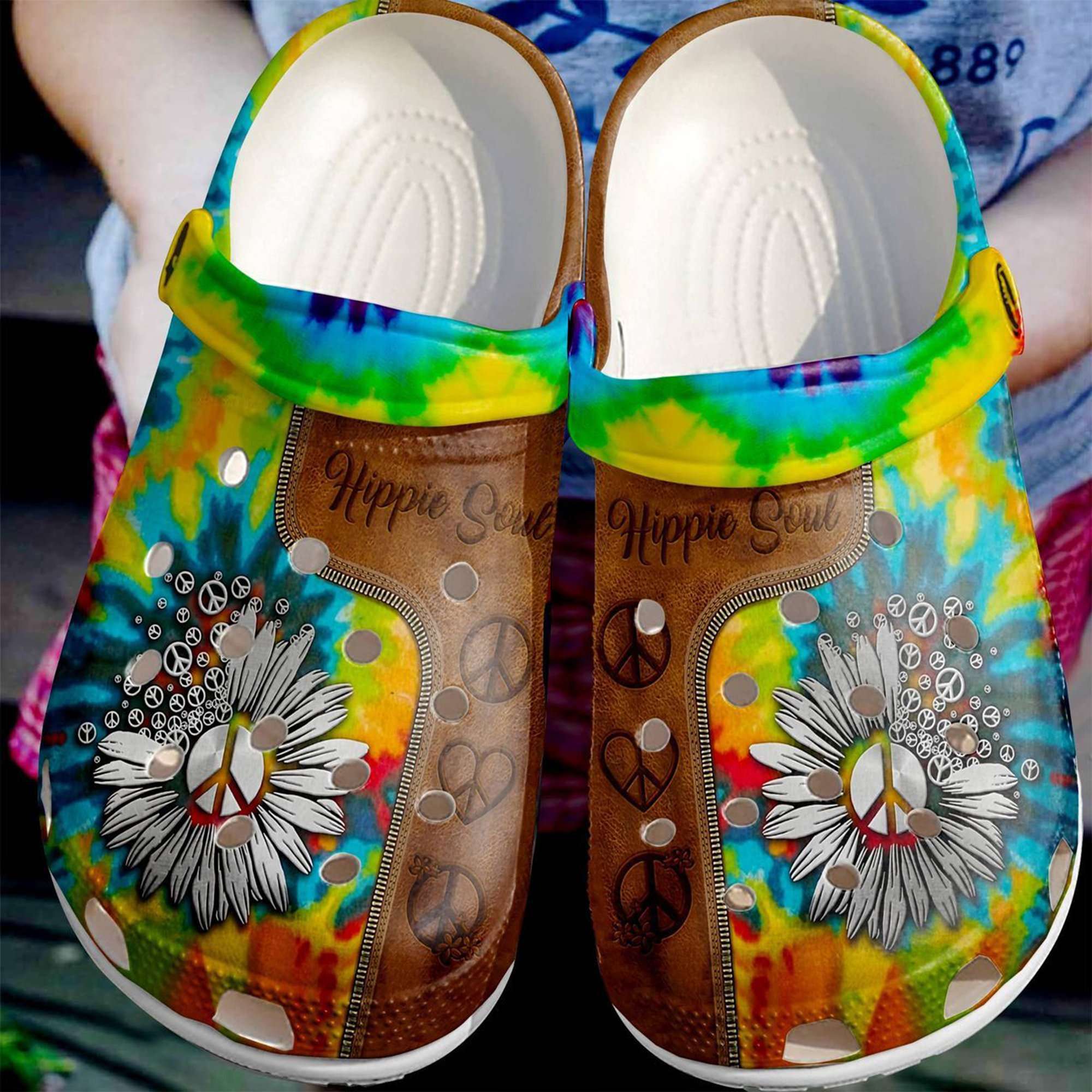 Hippie Happy Father’s Day Crocs Clog Shoes