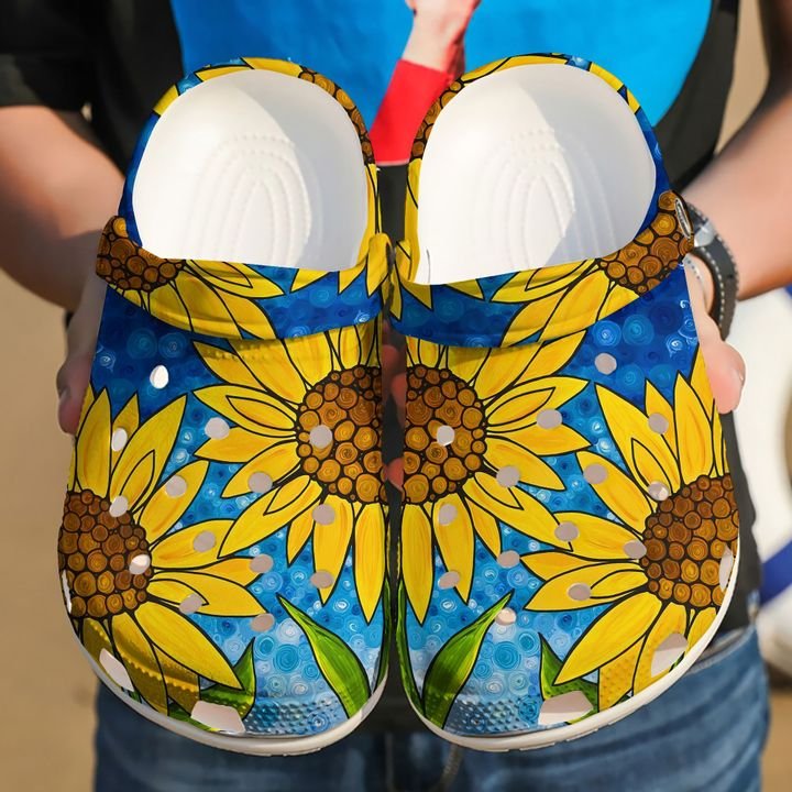 Hippie Love Sunflowers Crocs Clog Shoes