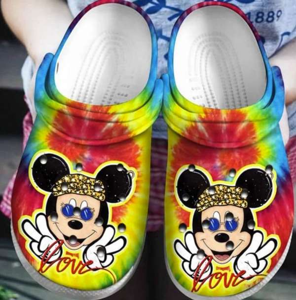 Hippie Mickey Mouse Crocs Clog Shoes