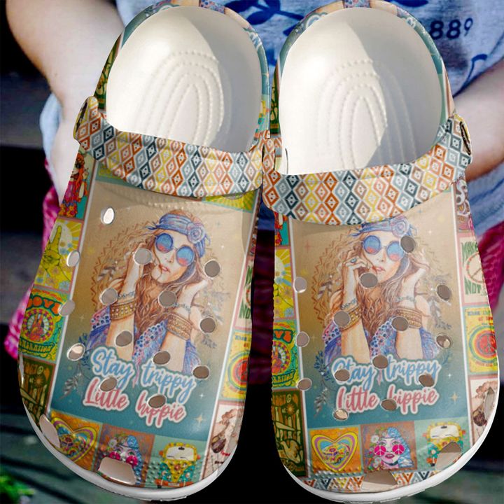 Hippie Stay Trippy Little Crocs Clog Shoes