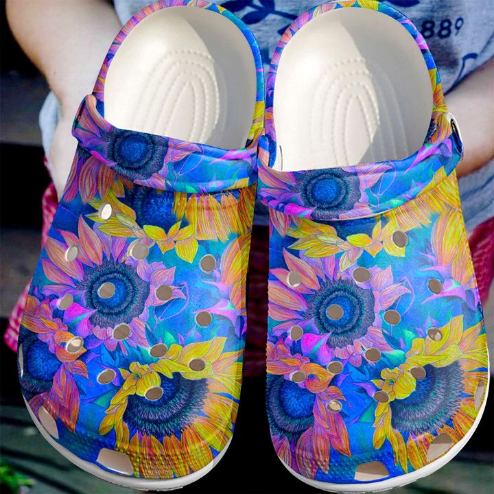 Hippie Sunflower Crocs Clog Shoes