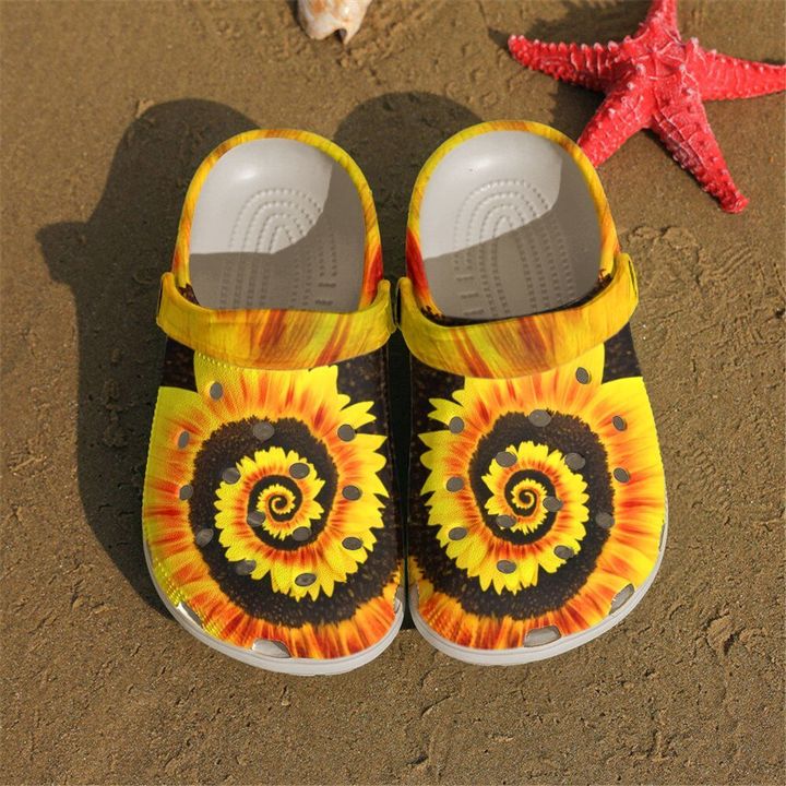 Hippie Sunflower Crocs Clog Shoes