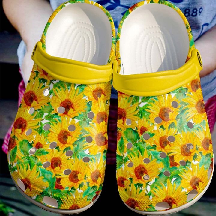 Hippie Sunflowers Crocs Clog Shoes