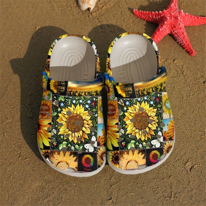 Hippie Sunflowers Crocs Clog Shoes