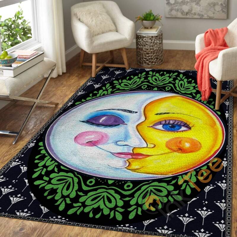 Hippie Wonderful Sun And Moon Living Room Rug