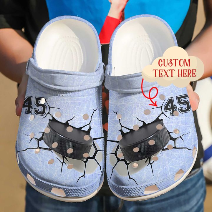 Hockey Personalized Crack Crocs Clog Shoes