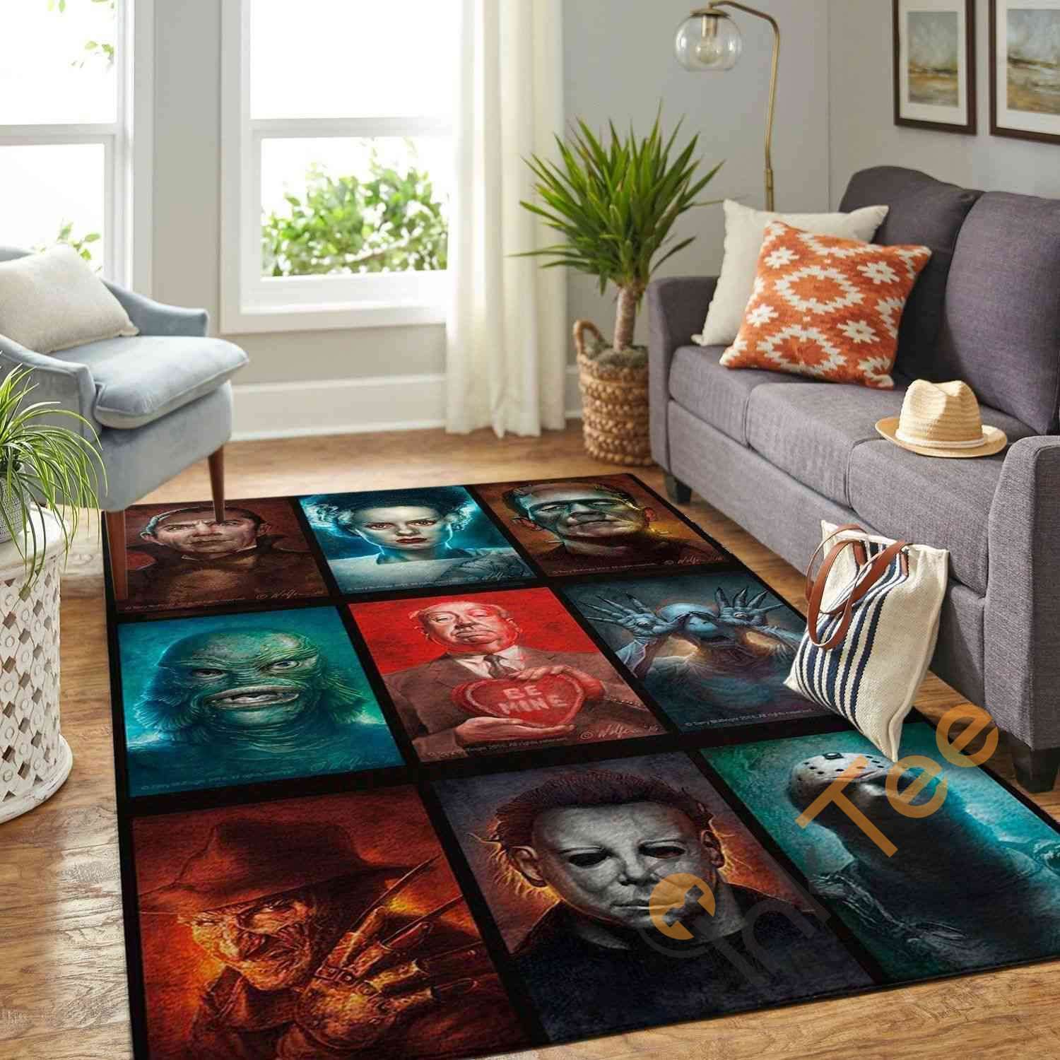 Horror Villain Characters Halloween Specail Area Rug 2 Horror Villain Characters Halloween Specail Area Rug