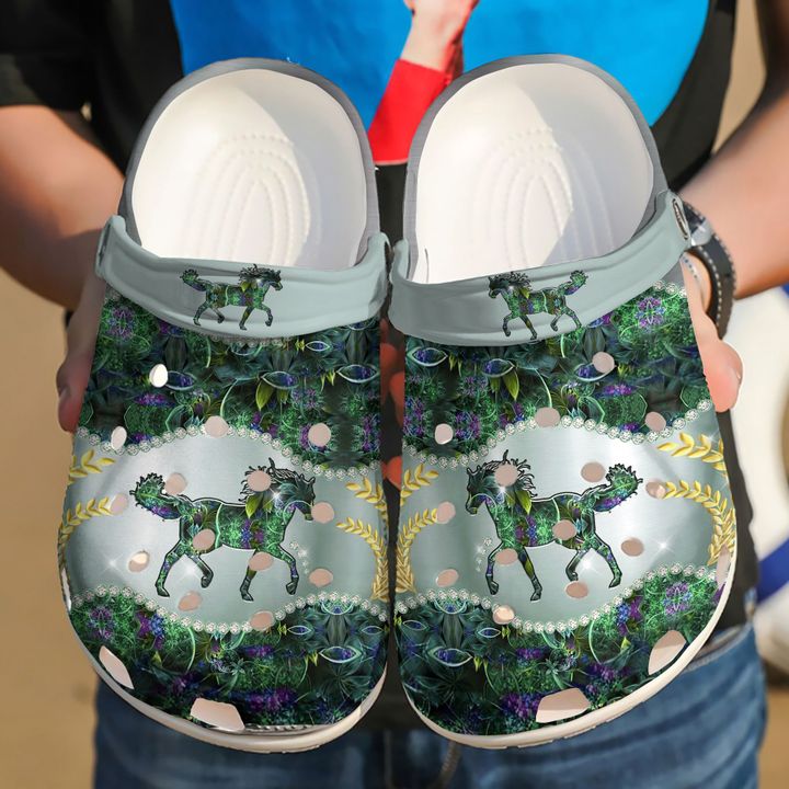 Horse Green Crocs Clog Shoes