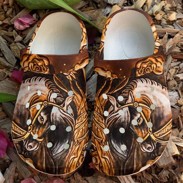 Horse Leather Rose Crocs Clog Shoes 3 Horse Leather Rose Crocs Clog Shoes