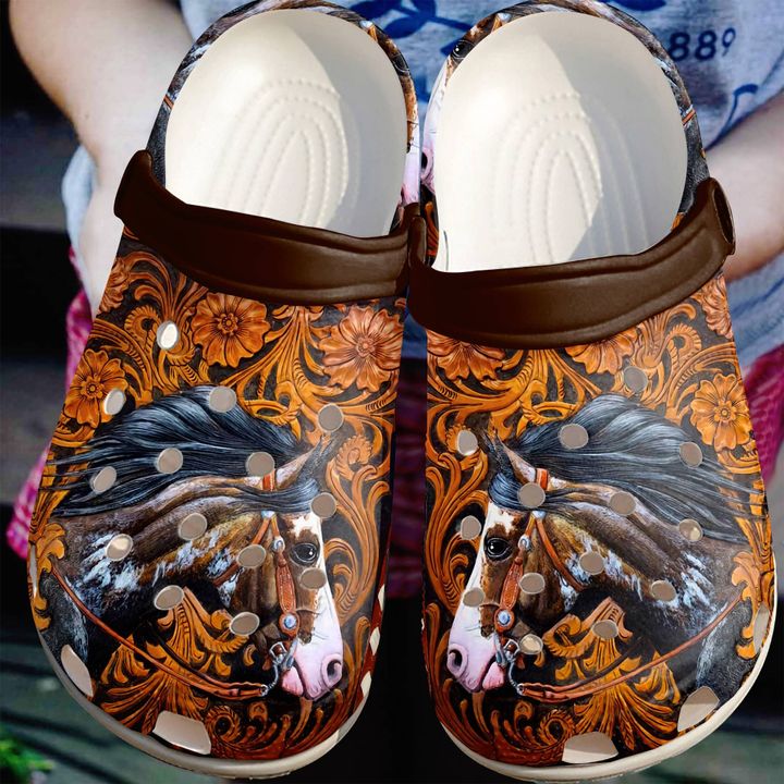 Horse Leather Wild Crocs Clog Shoes 8 Horse Leather Wild Crocs Clog Shoes