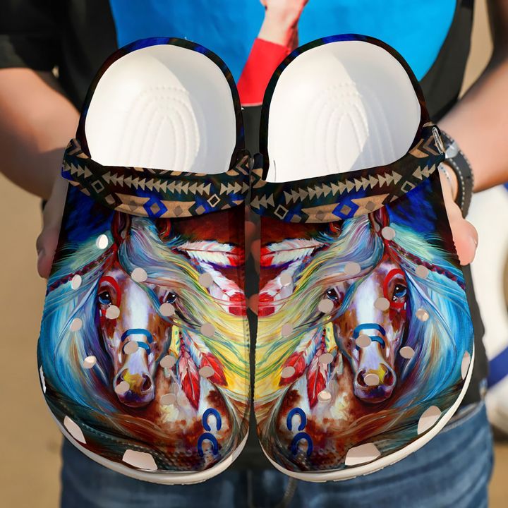Horse Native Crocs Clog Shoes
