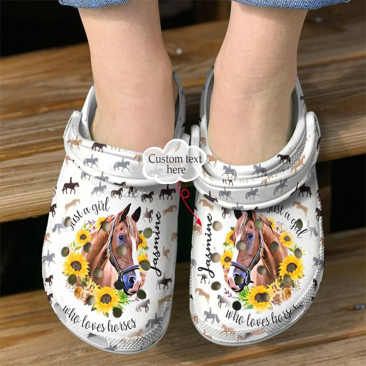 Horse Personalized Just A Girl Who Loves Crocs Clog Shoes