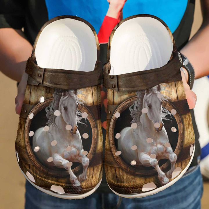 Horse The White Crocs Clog Shoes