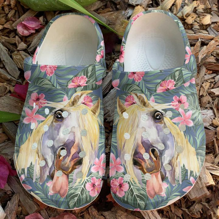 Horse Tropical Crocs Clog Shoes