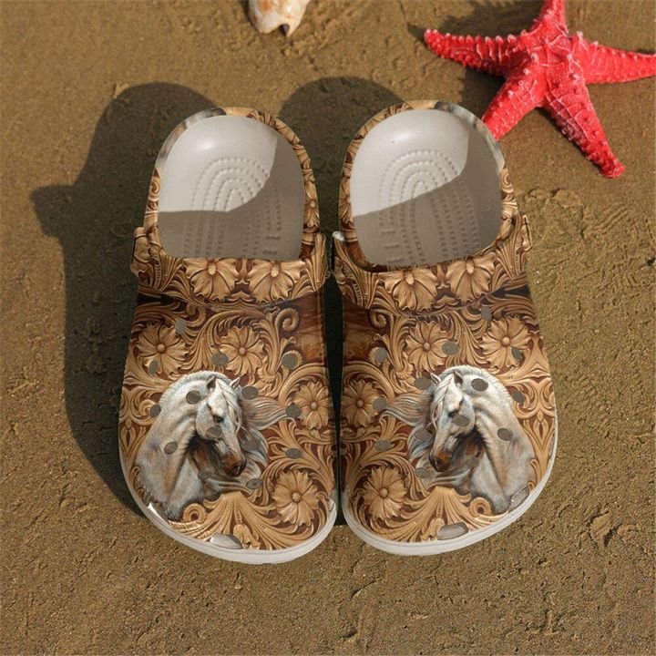 Horse Wooden Crocs Clog Shoes