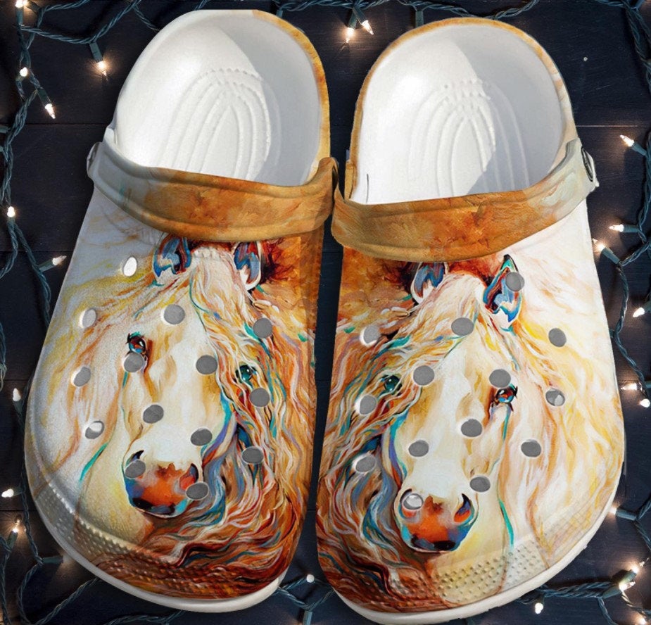 Horses Girl Print Crocs Clog Shoes 2 Horses Girl Print Crocs Clog Shoes