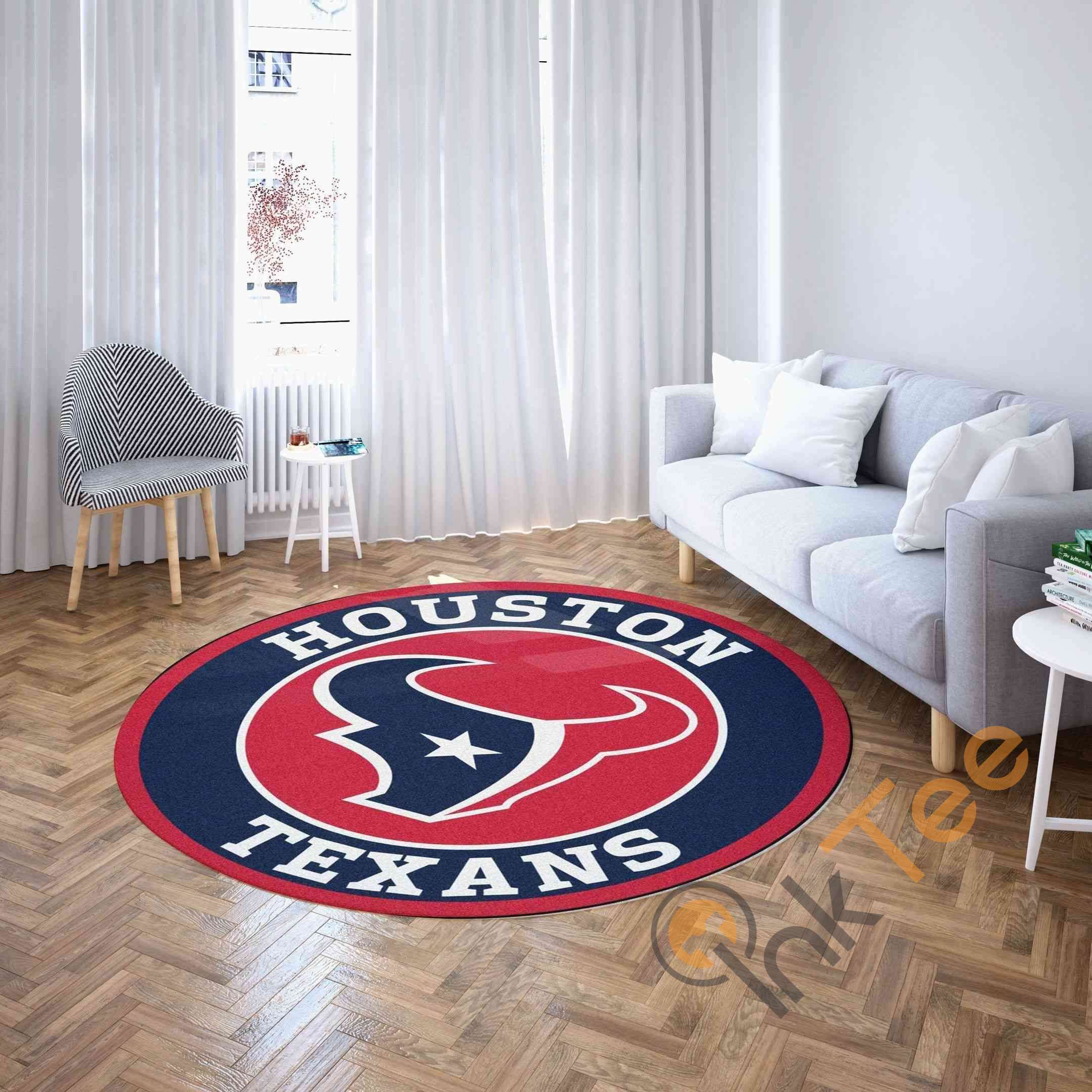 Houston Texans Round NFL Football Rug