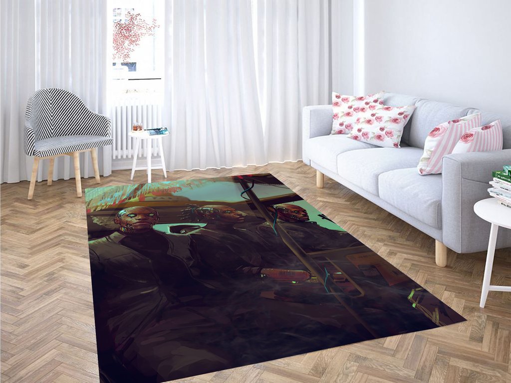 Human 2077 Cyberpunk Living Room Modern Carpet Rug