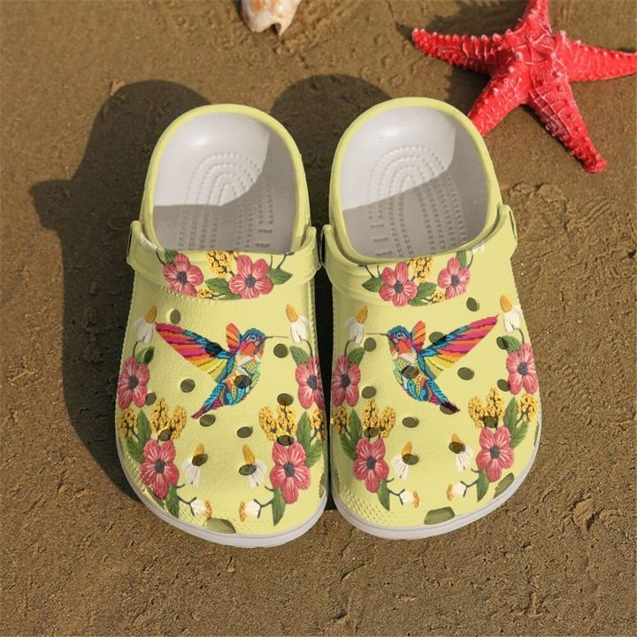Hummingbird Floral Crocs Clog Shoes
