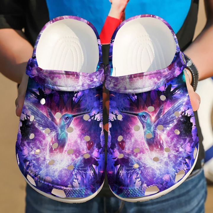 Hummingbird Purple Crocs Clog Shoes
