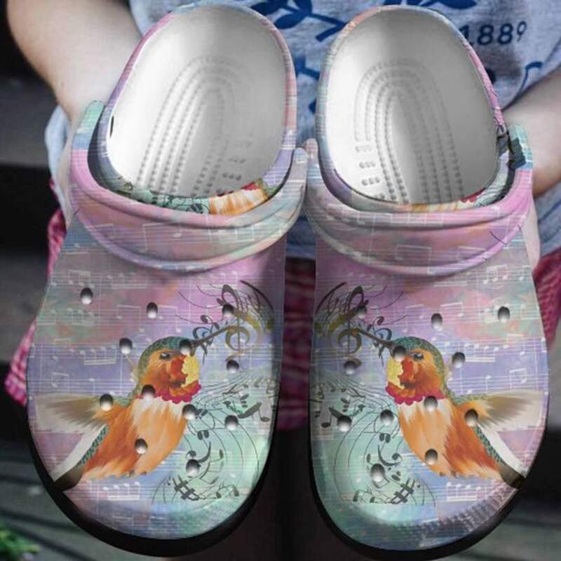 Hummingbird With Staves Crocs Clog Shoes