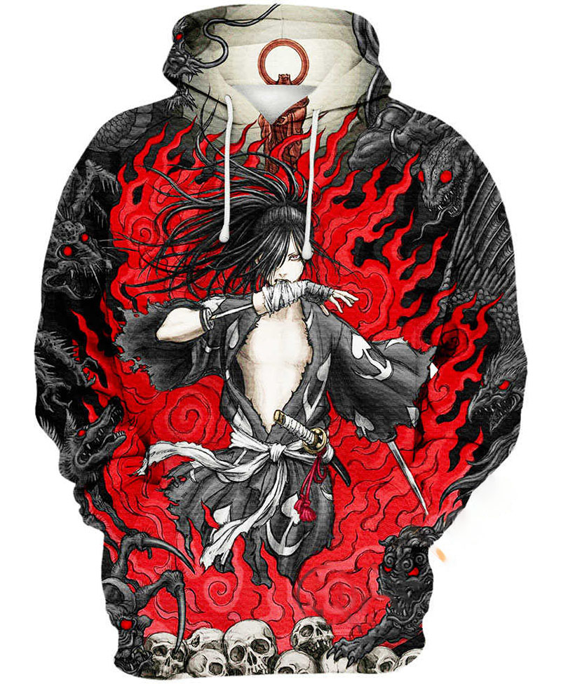 Hyakkimaru Fire Hell Hoodie 3D