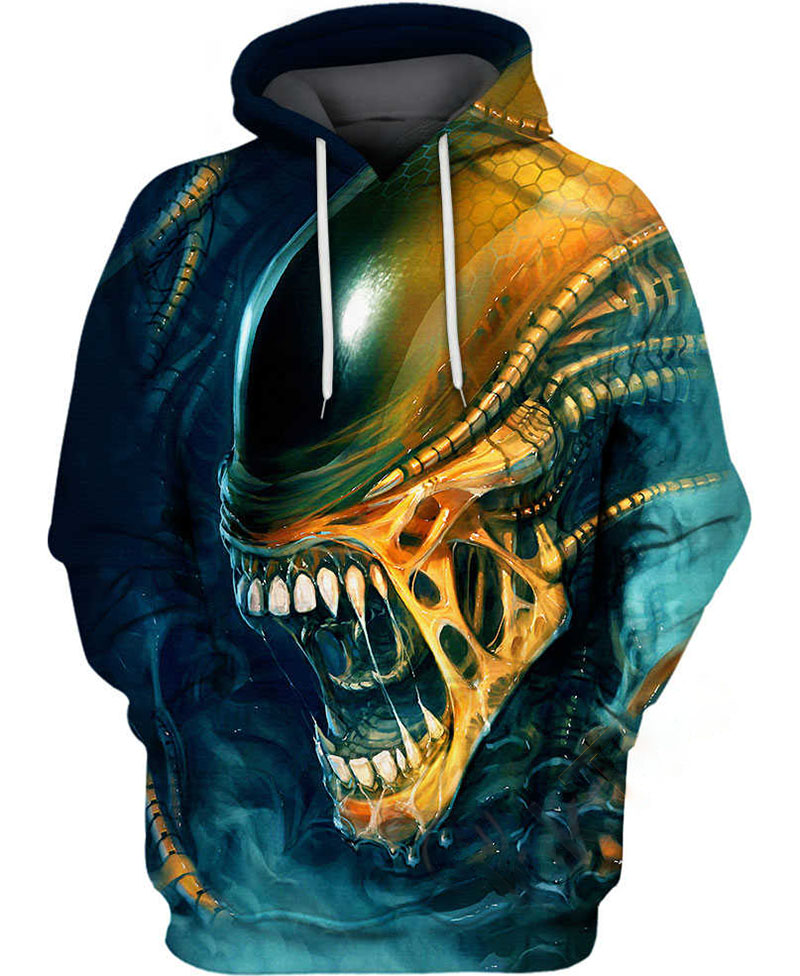 Hybrid Metal Alien Hoodie 3D