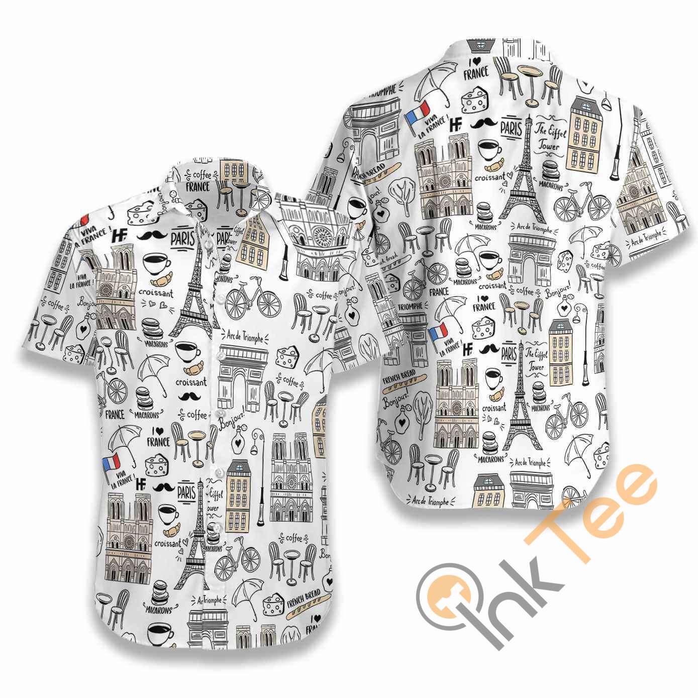 I Love France Doodle Hawaiian shirts 1 I Love France Doodle Hawaiian shirts