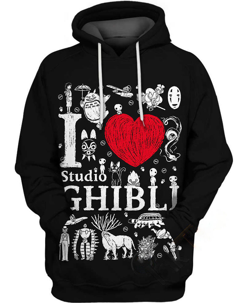 I Love Ghibli Hoodie 3D