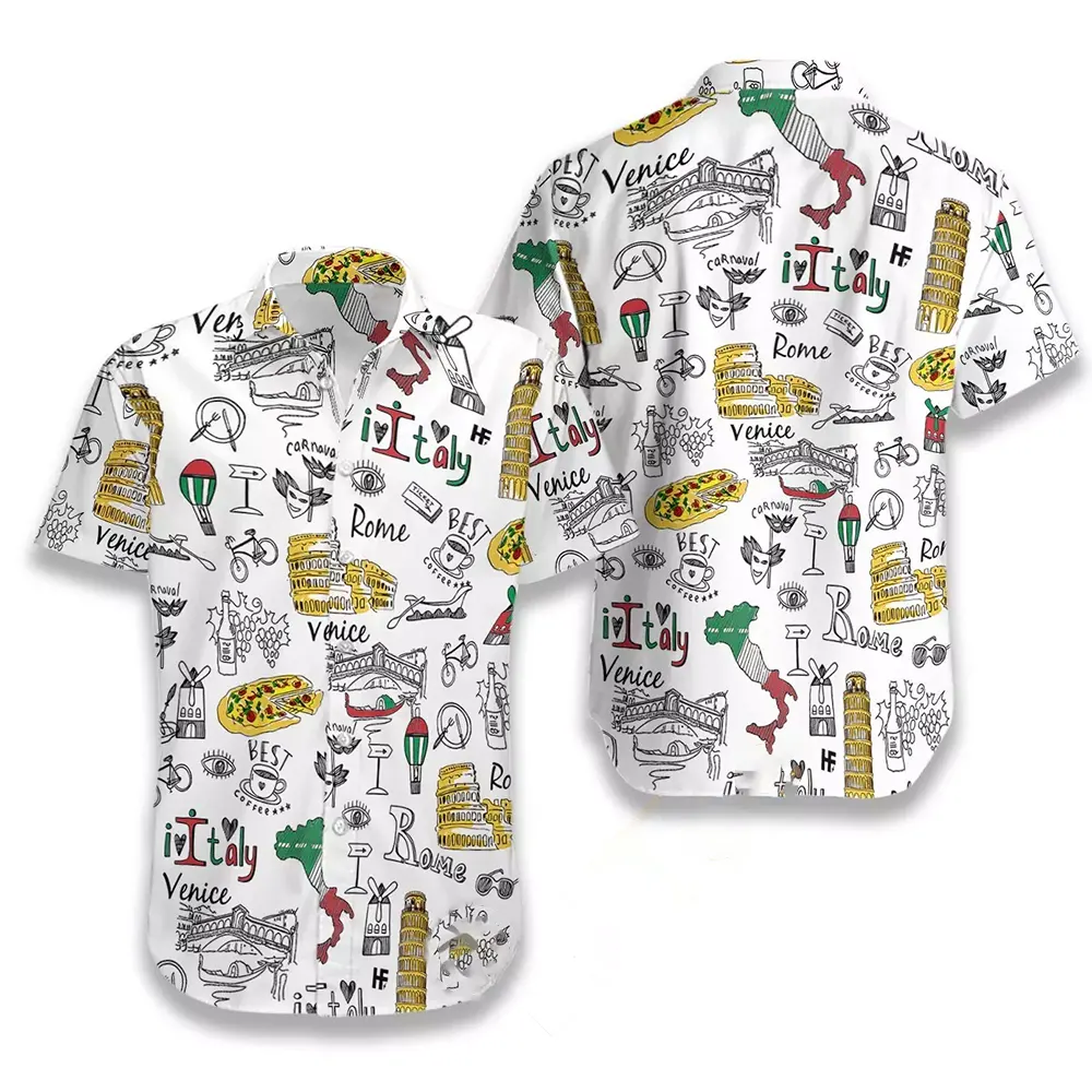 Italy Iconic Doodle Hawaiian shirts
