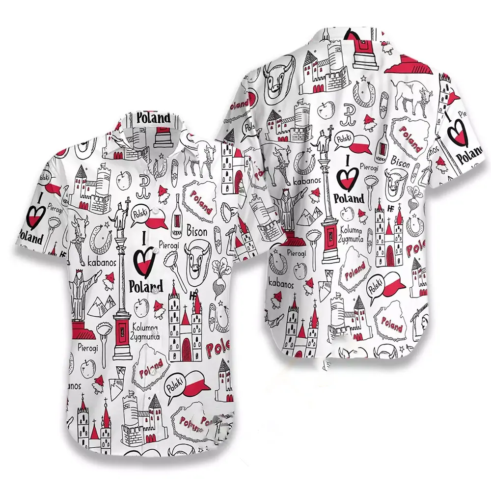 I Love Poland Doodle Hawaiian shirts 4 I Love Poland Doodle Hawaiian shirts