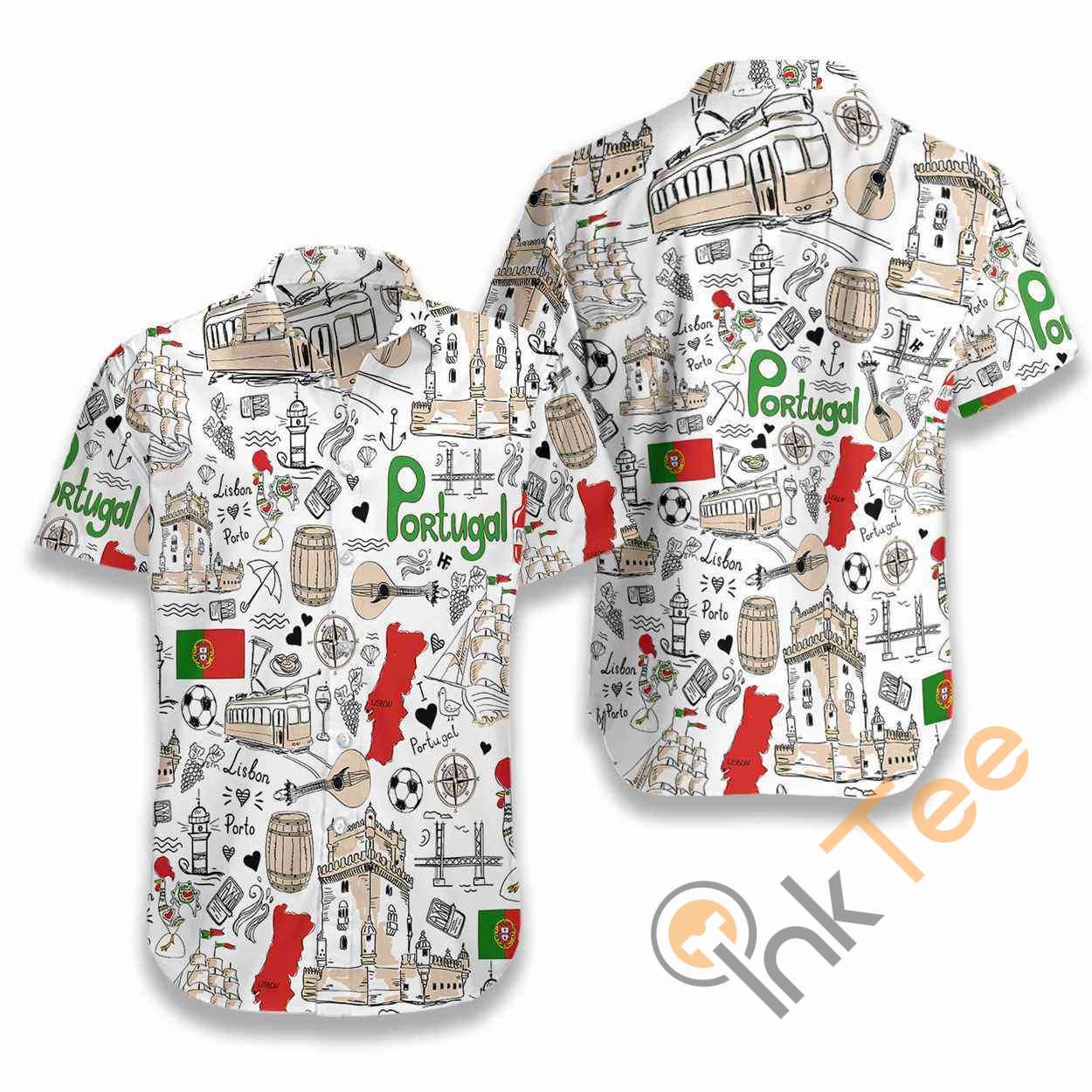 I Love Portugal Doodle Hawaiian shirts