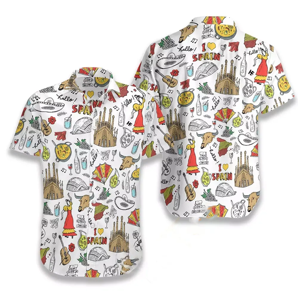 I Love Spain Doodle Hawaiian shirts 7 I Love Spain Doodle Hawaiian shirts
