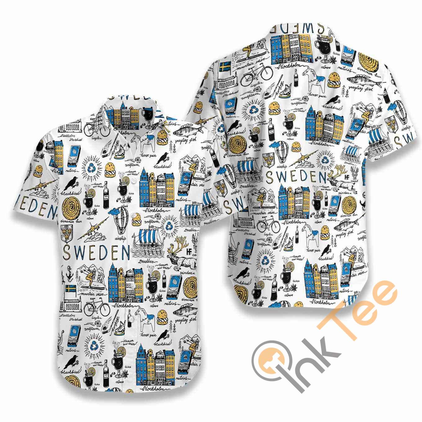 I Love Sweden Doodle Hawaiian shirts 1 I Love Sweden Doodle Hawaiian shirts