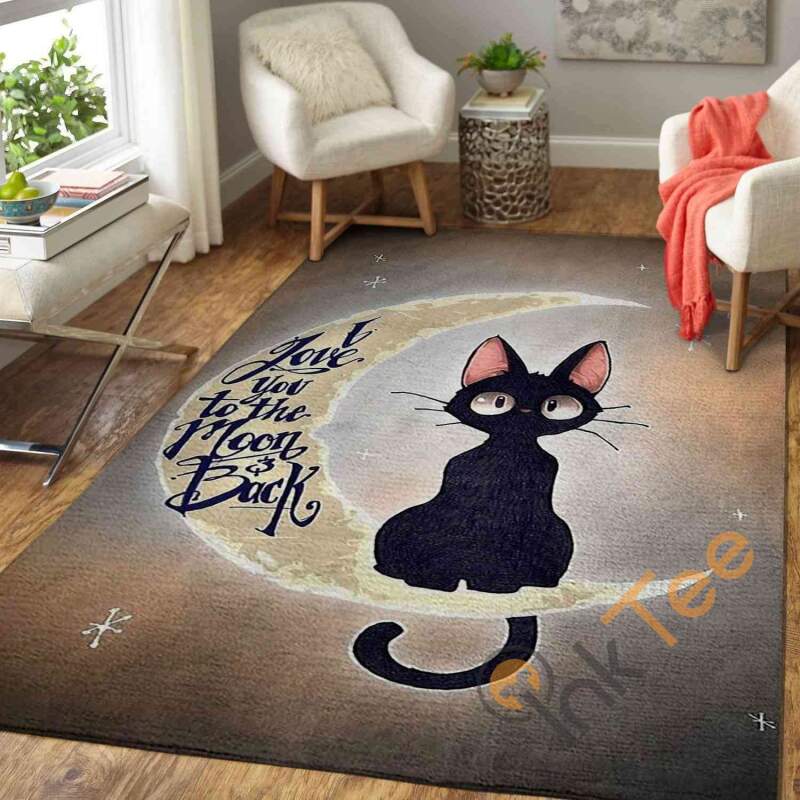 I Love U To The Moon And Back Cat Area Rug 2 I Love U To The Moon And Back Cat Area Rug