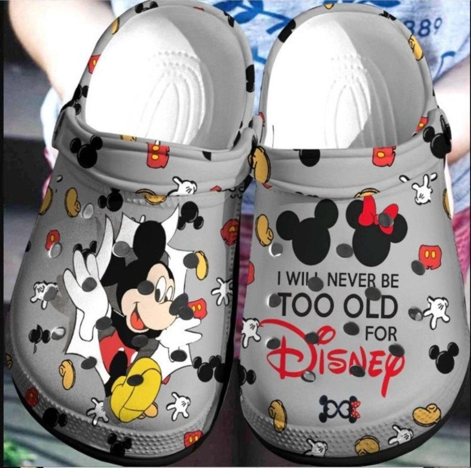 I Will Never Be Old For Mickey Crocs Clog Shoes 2 I Will Never Be Old For Mickey Crocs Clog Shoes