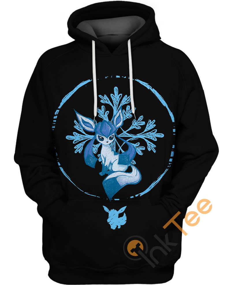 Ice Glaceon Pokemon Hoodie 3D 2 Ice Glaceon Pokemon Hoodie 3D