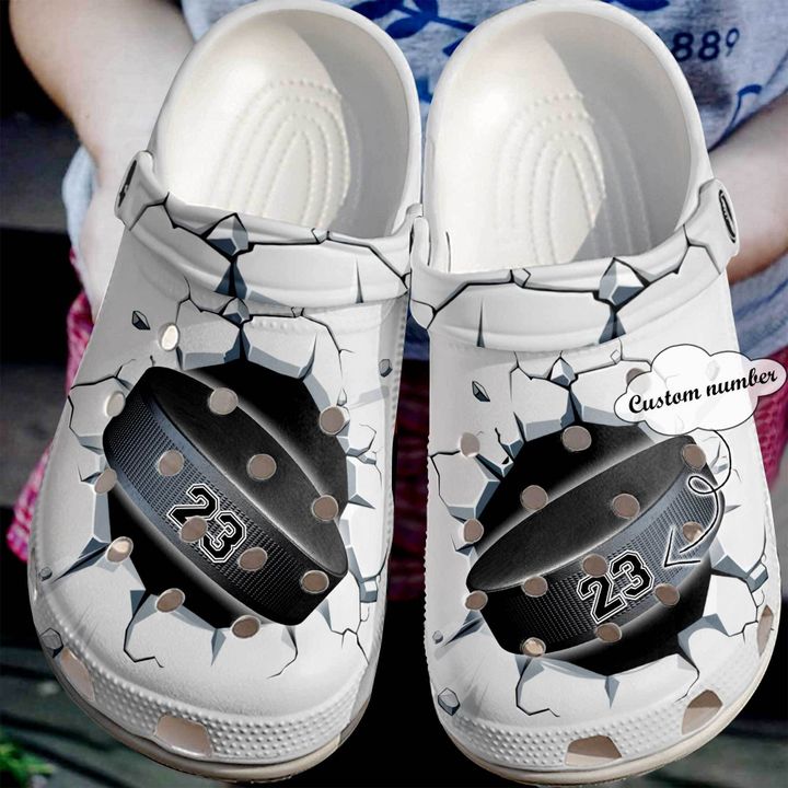 Ice Hockey Personalized Broken Wall Crocs Clog Shoes