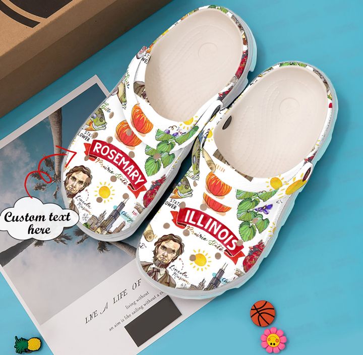 Illinois Personalized State Proud Crocs Clog Shoes