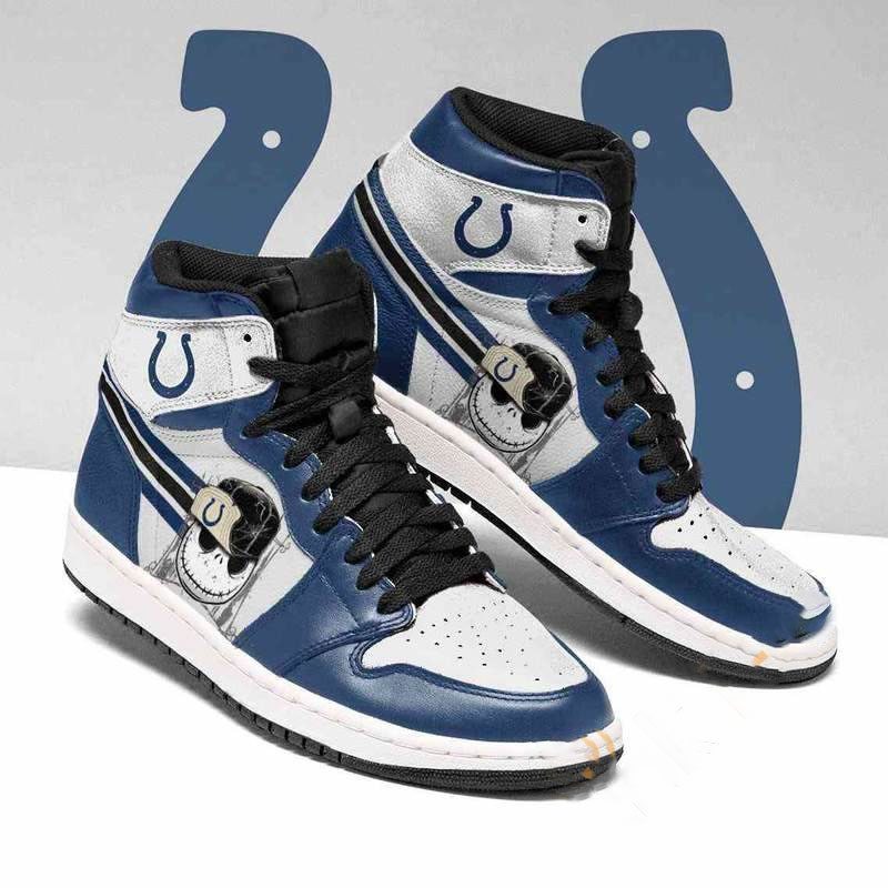 Indianapolis Colts Nfl Football Jack Skellington Custom Air Jordan Shoes