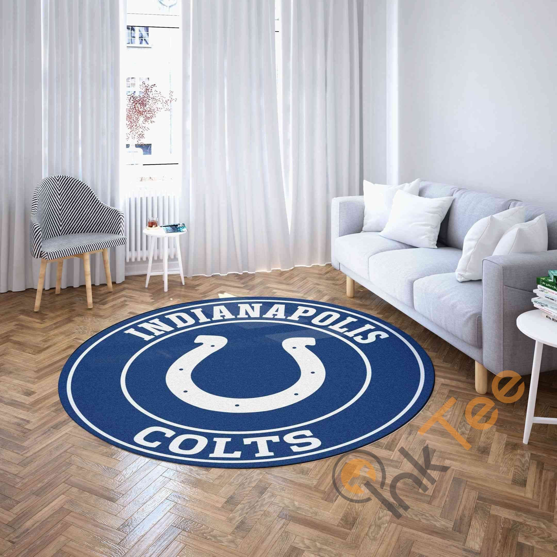 Indianapolis Colts NFL Round Football Rug 1 Indianapolis Colts NFL Round Football Rug