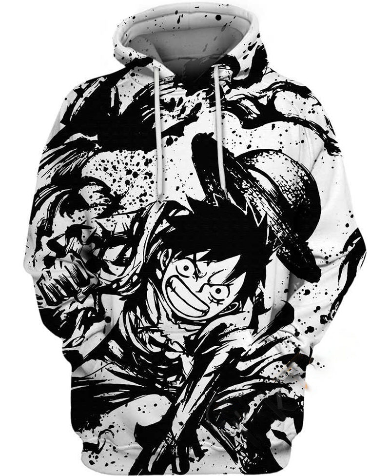 Ink Monkey D. Luffy Hoodie 3D 12 Ink Monkey D. Luffy Hoodie 3D