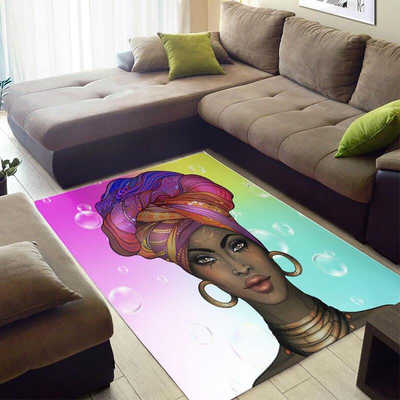 Inspired African Beautiful American Art Woman Themed Living Room Rug 4 Inspired African Beautiful American Art Woman Themed Living Room Rug