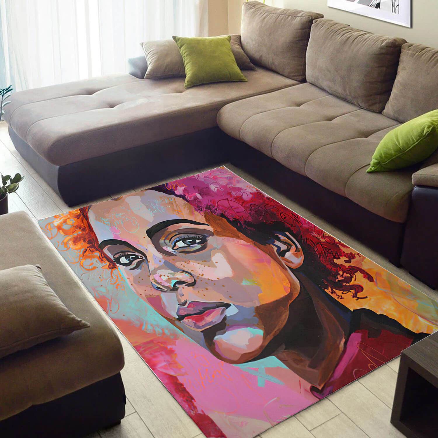 Inspired African Cute Themed Afro Woman Design Floor Living Room Rug 4 Inspired African Cute Themed Afro Woman Design Floor Living Room Rug