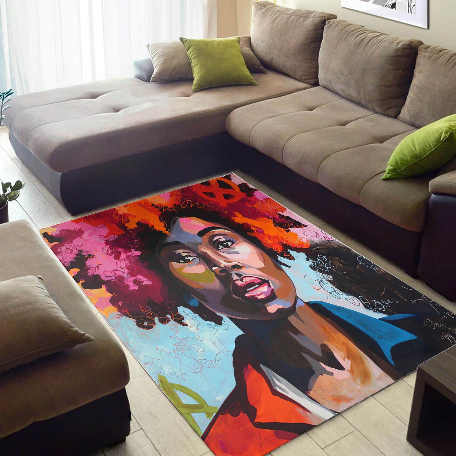 Inspired African Fancy Lady Large Room Rug 2 Inspired African Fancy Lady Large Room Rug