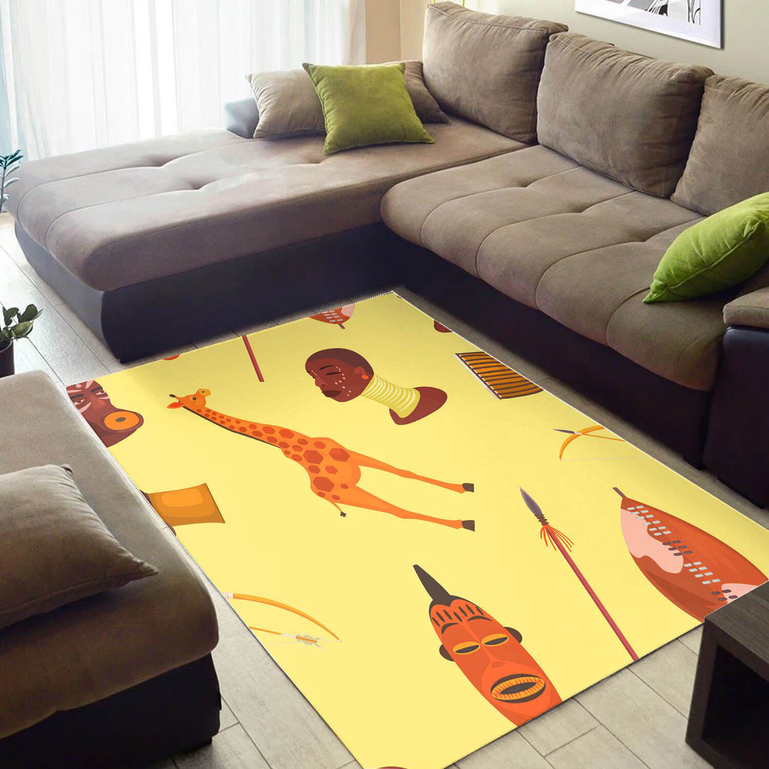 Inspired African Perfect American Seamless Pattern Themed Carpet Living Room Rug