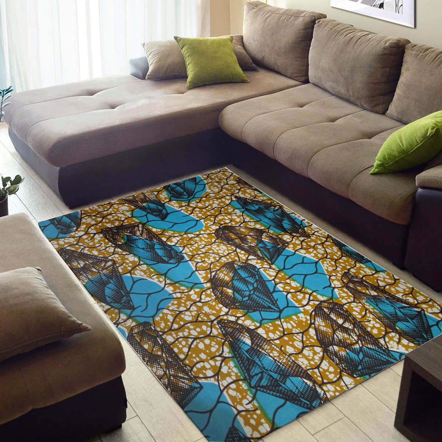 Inspired African Style Cute Natural Hair Afrocentric Art Design Floor Home Rug