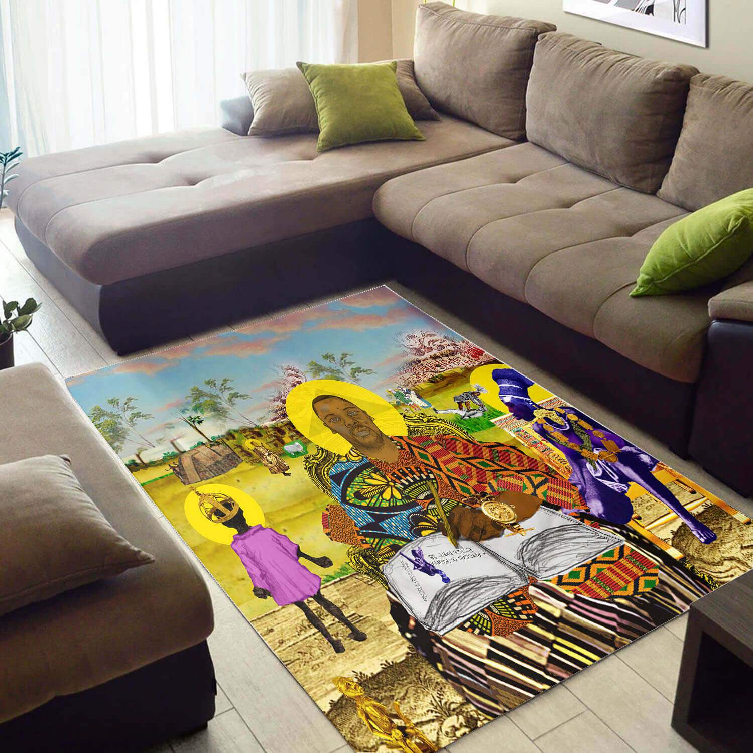Inspired African Style Fancy Afro Girl Large House Rug 3 Inspired African Style Fancy Afro Girl Large House Rug
